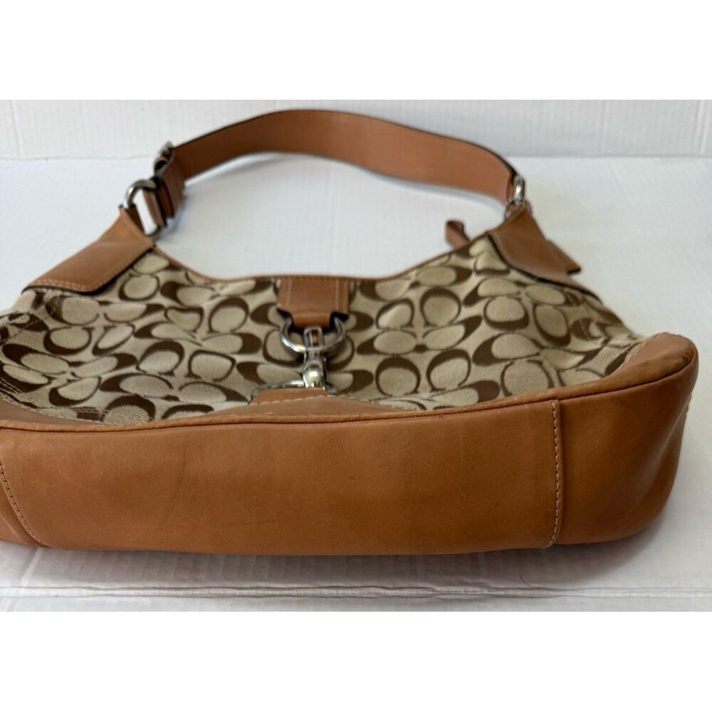 COACH VTG Y2K Hamptons Hobo Monogram One-Shoulder Bag w/ Clip Brown Canvas - Picture 2 of 10